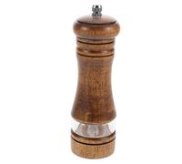 Hemobllo Molino Manual de Pimienta y Sal con Ventana Visible Capacidad Grande Versátil para Especias Práctico para Cocina y Exteriores Diseño Madera de Roble con Núcleo Cerámico