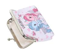 Hemobllo Monedero Decorativo de Unicornio Pequeño y Portátil, Bolso PVC Estampado en Color Claro, Práctico para Mujer y Niña en Viajes y Uso Diario, Ligero y Funcional