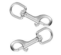 Hemobllo Mosquetones Giratorios de Acero Inoxidable 80 MM Gancho de Seguridad para Correa de Perro Resorte 2 Piezas Clip Resistente Antienredos para Uso en Mascotas y Actividades al