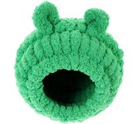 Hemobllo Nido Colgante para Loros Cálido de Tela Suave Verde Cama para Dormir y Hamaca Flexible para Jaulas Refugio Acogedor para Pájaros Pequeños en Invierno Suministro Práctico para