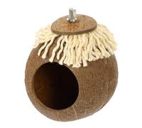 Hemobllo Nido de Cría para Pájaros de Jaula, Hecho de Cáscara Natural de Fruta Tropical, Tornillos, Tamaño Mediano, Decoración para Jaula, Adecuado para Aves Pequeñas y Loros