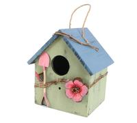 Hemobllo Nido De Pájaro De Madera Colgante Mini para Exteriores Casa para Pájaros Resistente Al Viento y Lluvia Decorativo para Jardín y Balcón Adecuado