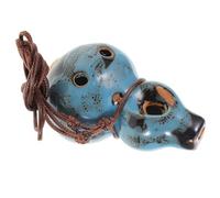 Hemobllo Ocarina Alto De Cerámica Azul 6 Agujeros Do, Instrumento Musical Para Estudiantes y Meditación, Diseño Forma De Calabaza Esmaltada, Para Educación Musical y Yoga