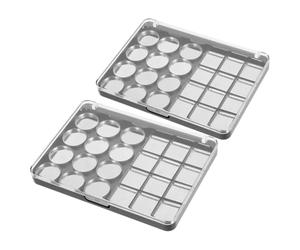 Hemobllo Paleta de Sombras de Ojos Vacía de 2 Piezas, Bandeja de Maquillaje Ligera y Versátil de As y Hierro para Uso DIY y Bolso Color Plata