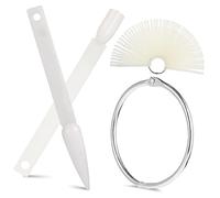 Hemobllo Palitos para Uñas de Práctica Abanico 200 Piezas Tamaño Natural Plástico Reutilizables con Anillos de Metal para Salones y Uso Personal Decoración y Exhibición de Colores