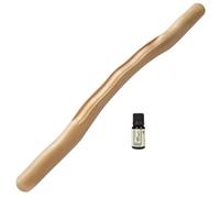 Hemobllo Palo de Masaje Manual de Madera Natural 48 CM para Espalda y Hombros Herramienta Corporal Ligera y Portátil Aceite Esencial de Artemisa 10 Ml Uso Doméstico y Relajación Muscular