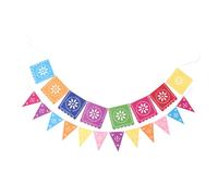Hemobllo Pancarta Temática Mexicana de Fieltro y Tela No Tejida Juego de 2 Guirnaldas Triángulo y Cuadrada para Decoración de Fiesta de Piñata Adecuado para Fiestas al Aire Libre y