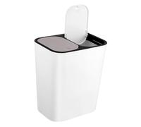 Hemobllo Papelera de Basura Doble Compartimento con Tapa Contenedor de Residuos para Cocina y Baño Basurero Práctico y Estiloso para Uso Doméstico