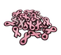 Hemobllo Parches Termoadhesivos de Cinta Rosa para Concienciación sobre Cáncer de Mama, 40 Piezas de Poliéster, Parches de Costura y Reparación para Ropa, Bolsos y Accesorios de Moda