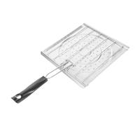 Hemobllo Parrilla para Quesadillas y Arepas con Diseño Perforado para Tostado Uniforme Estructura Duradera de Hierro con Mango Plástico Plegable para Camping Cocina y Picnic Color Plateado