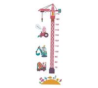 Hemobllo Pegatina De Pared Artística De Grúa Torre Para Niños, Medidor De Altura 30x90 Cm, Pvc Duradero, Decoración Habitación Infantil Práctica y Divertida, Pack 2 Unidades