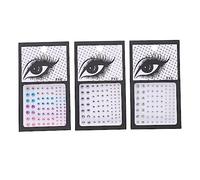 Hemobllo Pegatinas Autoadhesivas De Gemas Faciales 3 Juegos Colores Blanco y Ab Iridiscente Decorativas Para Ojos y Rostro Fiesta Halloween y Día De Muertos