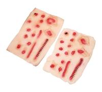 Hemobllo Pegatinas de Cicatrices Realistas para Cosplay Halloween 2 Piezas, Calcomanías Temporales Seguras para Maquillaje Corporal, Adhesivas y Fáciles de Aplicar para Disfraz y Fiesta