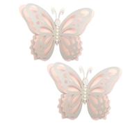 Hemobllo Pegatinas de Pared 3d Mariposas Grandes Autoadhesivas, Decoración Hogar y Boda, Papel Perlado de 4 Capas Perlas Falsas, Juego de 2 Piezas para Sala y Habitaciones