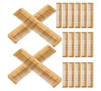 Hemobllo Peine de Bambú Desechable 12 Piezas, Dientes Anchos, Antiestático, Portátil para Masaje del Cuero Cabelludo y Peinado en Ducha, Natural, Ecológico para Cabello Rizado, Fino