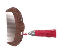 Hemobllo Peine de Madera de Sándalo Water Lily Peine Antiestático para Masaje del Cuero Cabelludo Hecho a Mano Diseño Vintage de Flores Adecuado para Cabello Rizado y Liso para Viajes