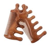 Hemobllo Peine Masajeador De Sándalo 2 Unidades Multiusos Para Cabello y Rostro Masaje Facial Relajación Cuidado Diario