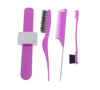 Hemobllo Peine Para Teñir Cabello Profesional Círculo Magnético 4 Piezas Kit Portátil Peluquería Para Uso Salón y Casa Color Púrpura