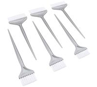 Hemobllo Peines para Teñir el Cabello 6 Piezas Set Profesional, Pinceles Cerdas Ultra Suaves Plateados, Tamaños 5 Cm y 7 Cm para Aplicación Uniforme de Tinte en Salón y Hogar