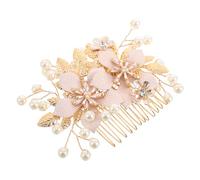 Hemobllo Peineta de Novia con Perlas Artificiales y Gemas de Imitación Tocado para Boda Accesorio Floral Brillante Cabello de Novia y Dama de Honor