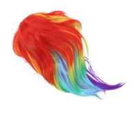 Hemobllo Peluca de Cosplay Larga y Recta de Fibra Sintética de Alta Temperatura Degradado Arcoíris, Peluca Colorida para Mujer, Adecuado para Fiestas, Carnaval y Disfraces de Anime