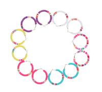 Hemobllo Pendientes Bohemios De Aro Abierto Cuentas De Arcilla Polimérica y Disco De Vinilo, 6 Pares Coloridos, Ligeros y Hechos a Mano, Para Mujer, Uso Diario, Tamaño Mediano