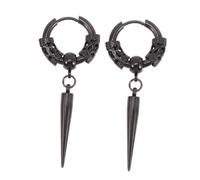 Hemobllo Pendientes Colgantes Punk Para Hombre De Aleación Retro, Atrevidos y Duraderos, Accesorios De Moda Para Fiestas y Uso Diario, 2 Piezas Negras Diseño De Punta