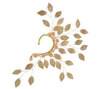 Hemobllo Pendientes de Clip Hueso Oreja, Manguito de Oreja sin Perforación, Joyas de Cristal Diseño de Hoja, para Mujer, Accesorio Ligero para Celebraciones y Uso Diario