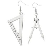 Hemobllo Pendientes de Plata Auténtica Diseño de Tijeras, Colgantes Triangulares para Mujer, Joyería Moderna Mediana para Uso Diario y Celebraciones