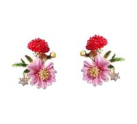 Hemobllo Pendientes Mujer Pequeños Flor Margarita con Circonita Aretes Delicados Hipoalergénicos para Fiesta Boda y Regalo Elegante para Señora y Chica