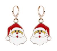 Hemobllo Pendientes Navideños de Santa Claus Aleación con Esmalte de Joyería de Moda para Fiestas y Uso Diario Decorativos para Festivales y Calendario de Adviento