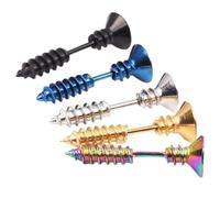 Hemobllo Pendientes Unisex de Acero Inoxidable en Forma de Cruz, 5 Piezas, Protección de Color Duradera, Diseño Moderno para Hombres y Mujeres