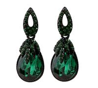 Hemobllo Pendientes Vintage Colgantes Gota De Agua Con Cristales Verdes Aretes Bohemios Ligeros y Elegantes Para Mujer Accesorios De Moda Manuales