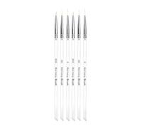 Hemobllo Pinceles para Decoración de Uñas de Doble Cabezal 6 Pcs Mango Acrílico Transparente Herramienta de Doble Uso para Pintar y Detallar Uñas Suministros Profesionales