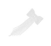 Hemobllo Pinza Pelo con Lazo Largo y Borla Plateada, Clip con Gemas de Imitación para Novia, Accesorio para Bodas y Fiestas, Pasador Elegante para Cabello de Mujer