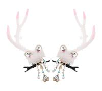 Hemobllo Pinza Pelo Forma de Cuerno de Reno Navideño Pasadores Navideños para Orejas de Ciervo Accesorios de Cuerno de Alce para Niñas para Cosplay y Fotos de Navidad