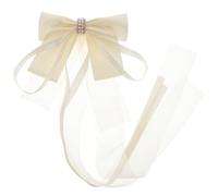 Hemobllo Pinza Pelo Lazo Blanco de Tela para Novia, Pasadores Pelo para Mujeres Diseño Chic, Cómoda y Fácil de Quitar, Adecuado para Banquetes y Año