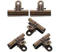 Hemobllo Pinzas Bulldog de Hierro Vintage 48 MM Juego de 5 Clips Retro para Fotos Manualidades y Organización de Oficina Sujetapapeles Resistentes para Carpetas y Exhibición Creativa