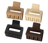Hemobllo Pinzas Cabello Cuadradas Pack de 4 Unidades Antideslizantes de Resina y Plástico Diseño Minimalista y Elegante para Mujeres para Diversas Ocasiones