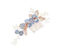 Hemobllo Pinzas Laterales Para El Pelo Con Flores Para Novia: Tocados De Novia Con Flores De Aleación Y Diamantes Imitación Boda Peineta Boda Graduación Fiesta