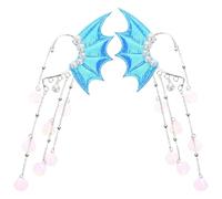 Hemobllo Pinzas Pelo Sirenita para Niñas Tamaño Pequeño Color Azul Borlas Accesorio Versátil para Tocado y Pendientes en Cumpleaños y Disfraces