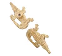 Hemobllo Pomos de Latón para Cajones 2 Piezas, Tiradores Decorativos Diseño de Cocodrilo, Mini Manijas Retro para Armarios y Muebles, Accesorios Metálicos Originales para Puertas