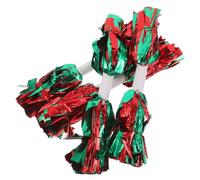 Hemobllo Pompones de Animadora con Mango de Bastón Medio Tamaño 4 Piezas Rojo y Verde Accesorios Deportivos Portátiles para Equipos de Baile Eventos Deportivos y Fiestas Escolares