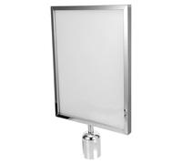 Hemobllo Porta Señales para Barreras de Seguridad Fabricado en Acero Inoxidable Soporte Plástico, Adecuado para Control de Multitudes y Señalización en Aeropuertos