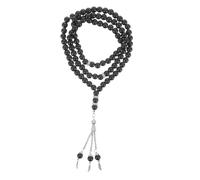 Hemobllo Pulsera de Cuentas Budistas Negras con Cadena Decorativa Rosario de Oración para Culto y Peregrinación Accesorio Duradero y Elegante para Uso Diario