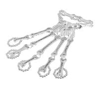 Hemobllo Pulsera de Esqueleto Punk Cadena y Anillo de Aleación Plata