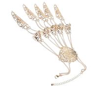 Hemobllo Pulsera de Garra de Uña Metálica para Mujer y Niña, Talla Única, Diseño de Cadena Ligera, Joyería para Fiesta y Danza, Accesorio de Dedo Elegante Dorado