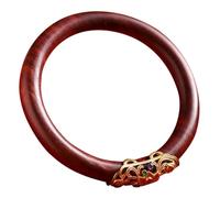 Hemobllo Pulsera de Madera Natural de Sándalo Púrpura Estilo Vintage Étnico Tamaño 60 MM Joyería Artesanal Diseño de Flor de Loto Pulsera Redonda Cómoda para Uso Diario y Ocasiones