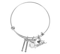Hemobllo Pulsera Temática Musical, Joyas Musicales de Acero Inoxidable, Diseño Único, Plata, Resistente al Desgaste y Ligera, para Amantes Música y Músicos, para Ensayos de Banda y Uso