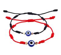 Hemobllo Pulseras Trenzadas Ajustables De Mal De Ojo Para Mujer y Hombre, Hilo Rojo y Negro, Maleficio Protección, Amistad y Pareja, Tejido a Mano, Tamaño Único, Uso Diario y Eventos Sociales